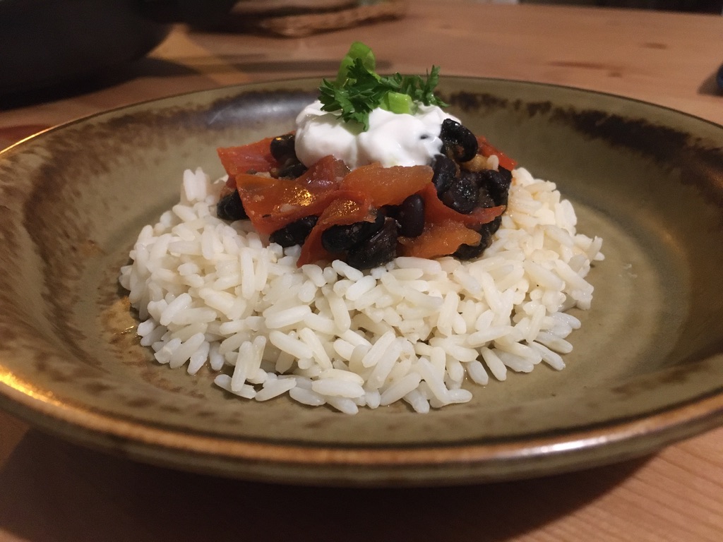 Spicy Bean Mixture with Rice